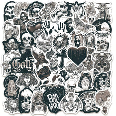 50pcs Punk Thriller Horror Skull Sticker Motorcycle Laptop Cup Waterp