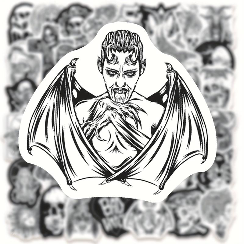 50pcs Punk Thriller Horror Skull Sticker Motorcycle Laptop Cup Waterp
