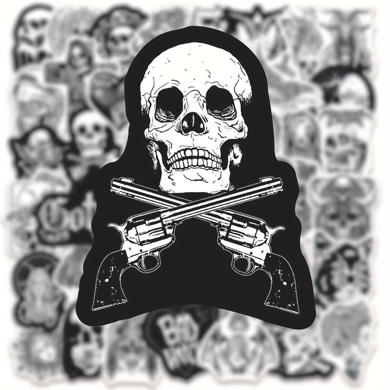 50pcs Punk Thriller Horror Skull Sticker Motorcycle Laptop Cup Waterp