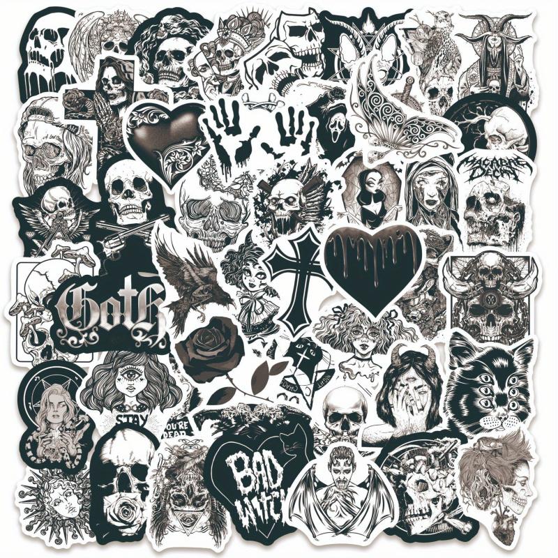 50pcs Punk Thriller Horror Skull Sticker Motorcycle Laptop Cup Waterp