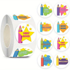 500 Star Pencil Reward Stickers for Teachers and Kids