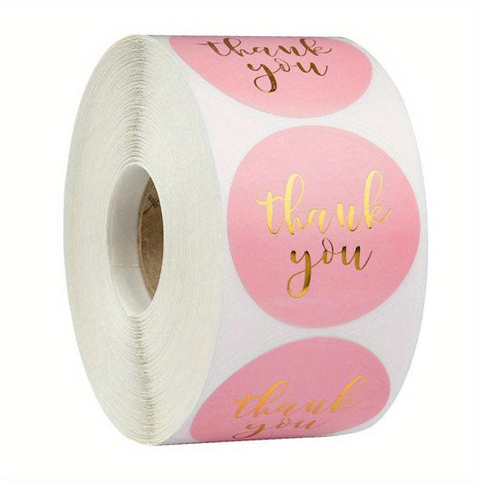 500 Pink Thank You Stickers Small Business Sticker Christmas Gift Decor