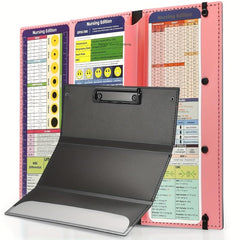 3 Layer Nursing Clipboard with Cheat Sheets Pink