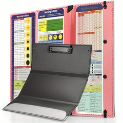 3 Layer Nursing Clipboard with Cheat Sheets Pink