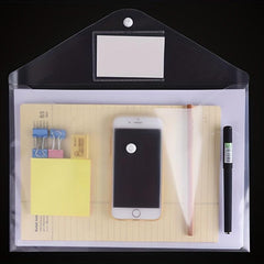 20pcs Transparent Plastic Envelopes with Snap Button for A4 Documents