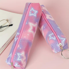 Rose Red Pentagram Pencil Case for School Supplies