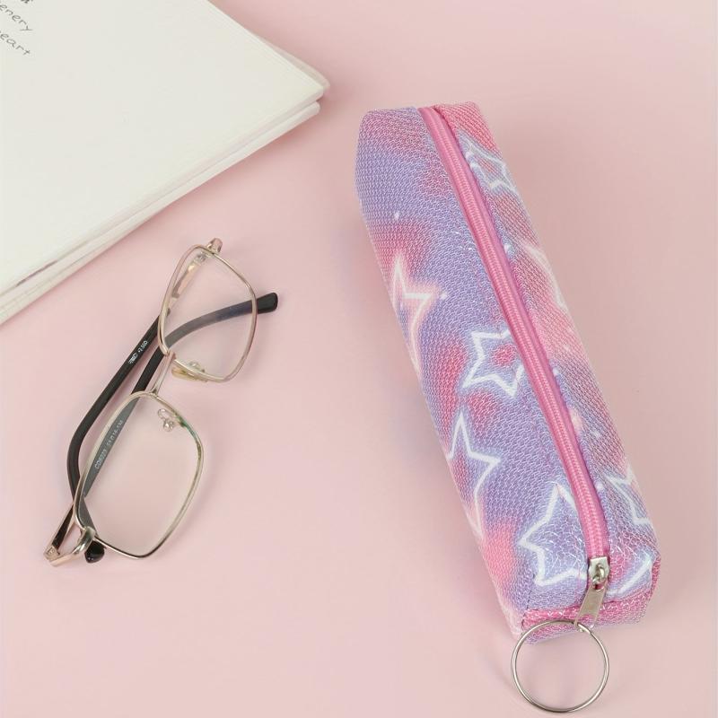 Rose Red Pentagram Pencil Case for School Supplies