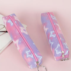 Rose Red Pentagram Pencil Case for School Supplies