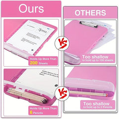 Nurse Clipboard With Storage - 8.5x11 A4 Plastic Clipboard Folder