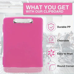 Nurse Clipboard With Storage - 8.5x11 A4 Plastic Clipboard Folder