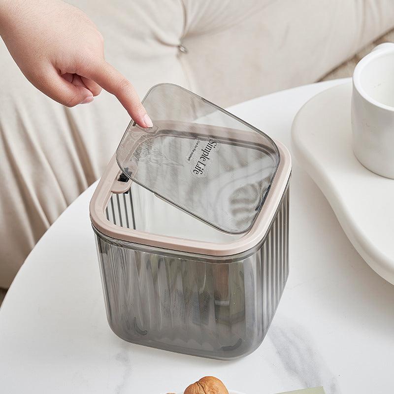 1 Pc Transparent Desktop Storage Box Household Trash Can Kitchen Storage Box Cos