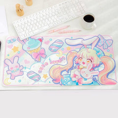 Large Leather Mouse Pad 11.8x23.6in Non Slip Waterproof Home Office Computer Mat