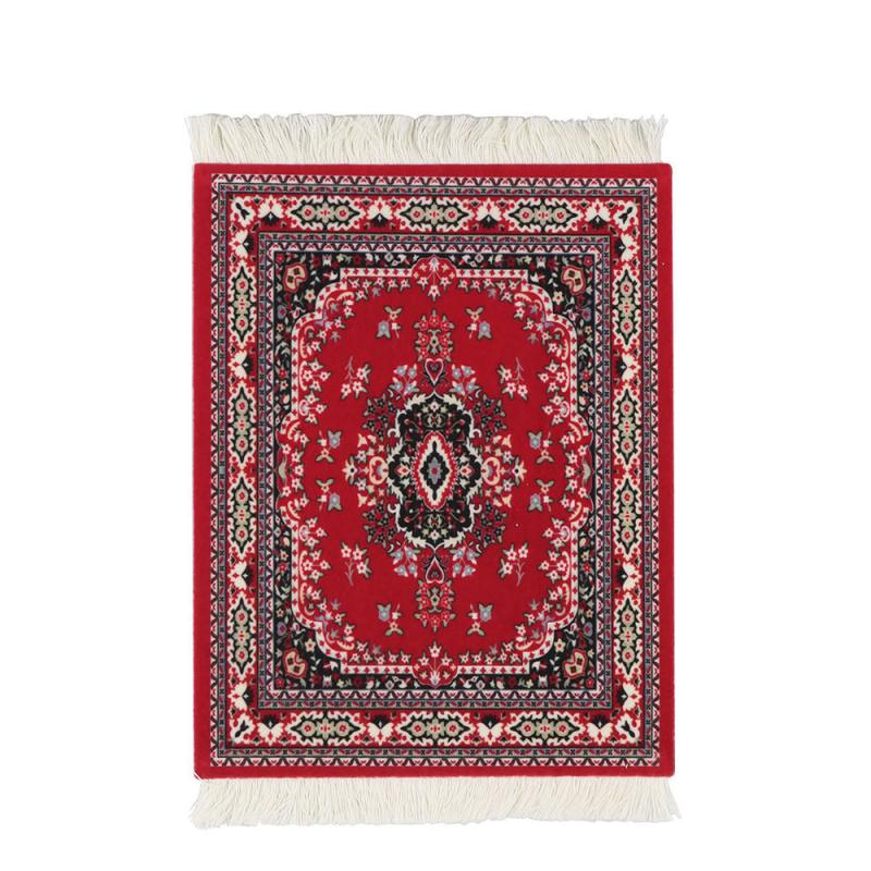 Persian Mini Woven Rug Mat Mousepad Retro Style Carpet Pattern