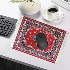 Persian Mini Woven Rug Mat Mousepad Retro Style Carpet Pattern