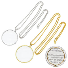 Vintage Magnifying Glass Pendant Necklace 5X