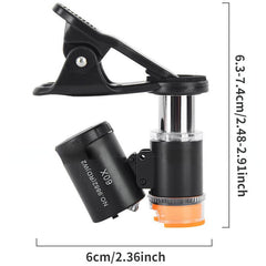 Portable Mini 60x Magnifying Glass for Phone Clip