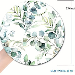 Round Grass Leaves Mouse Mat Non Slip Rubber Gaming Mouse Pads