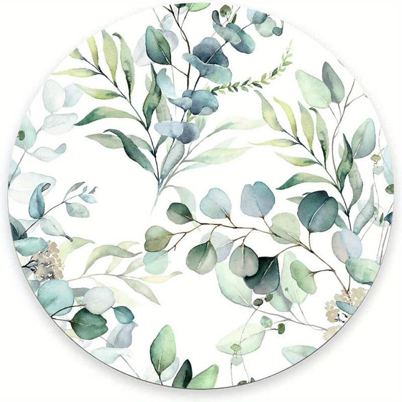 Round Grass Leaves Mouse Mat Non Slip Rubber Gaming Mouse Pads