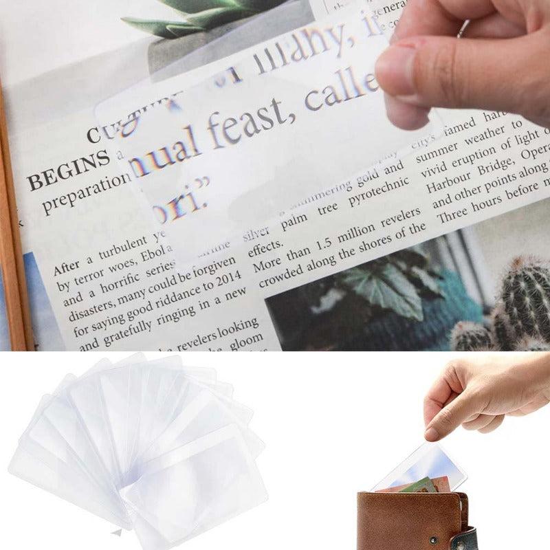 Portable 3X Magnifying Glass Credit Card Size Pocket Magnifier