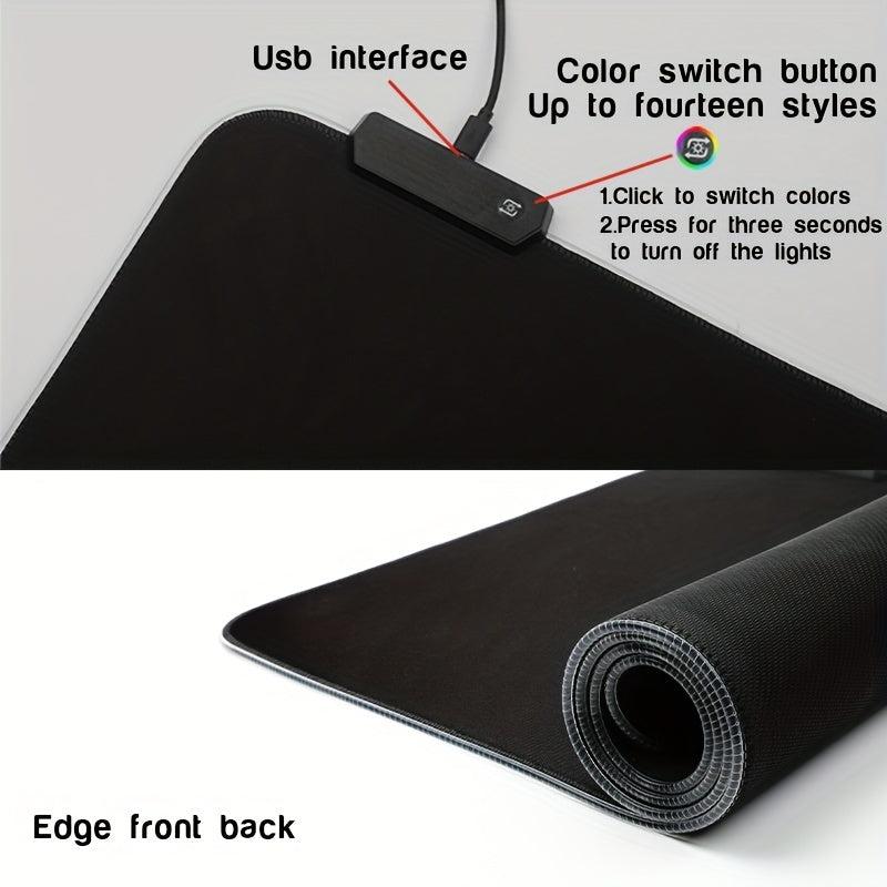 XL RGB Gaming Mouse Pad Soft LED Desk Mat Anti Slip Rubber Base