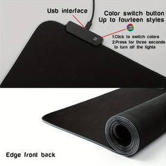 XL RGB Gaming Mouse Pad Soft LED Desk Mat Anti Slip Rubber Base
