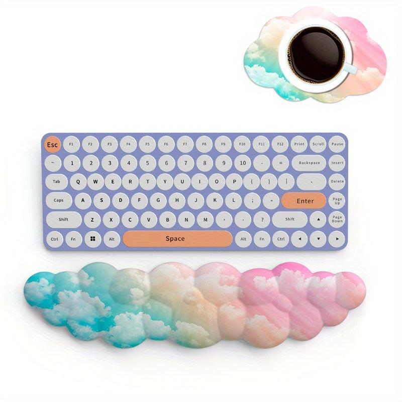 Ergonomic Memory Foam Mouse Pad Wrist Support with Coasters