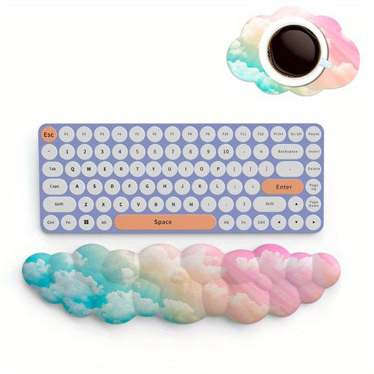 Ergonomic Memory Foam Mouse Pad Wrist Support with Coasters