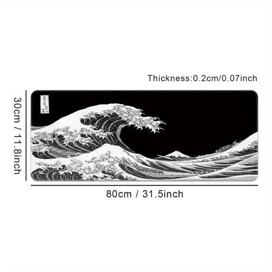 Sea Wave Large Gaming Mouse Pad Extended Desk Mat Non-slip Washable Rubber