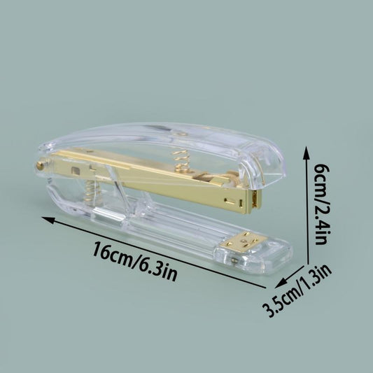 Transparent Golden Office Binding Stapler