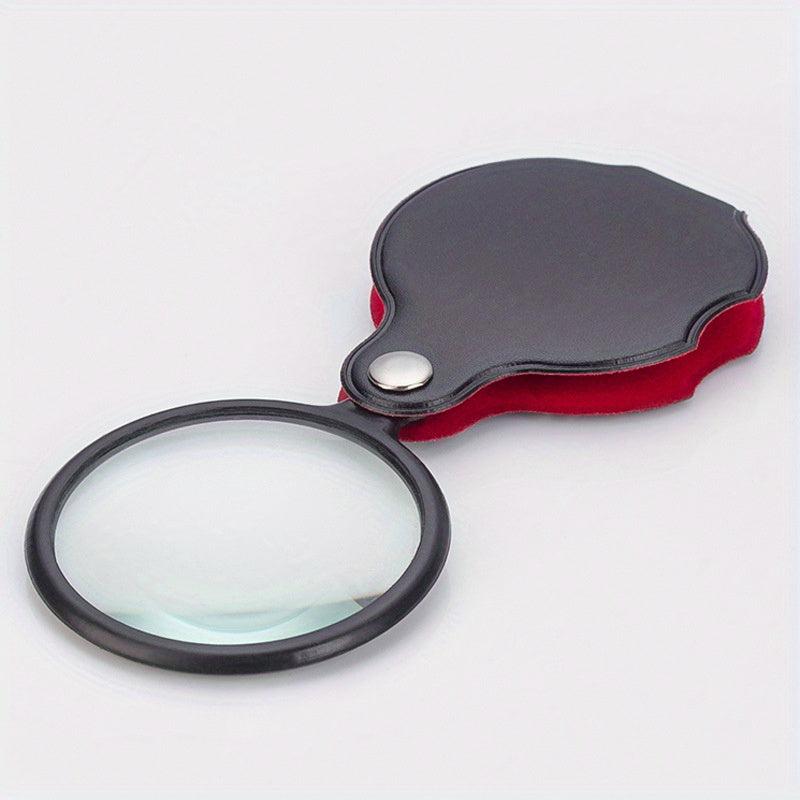 50mm Mini Leather Magnifying Glass for Easy Reading
