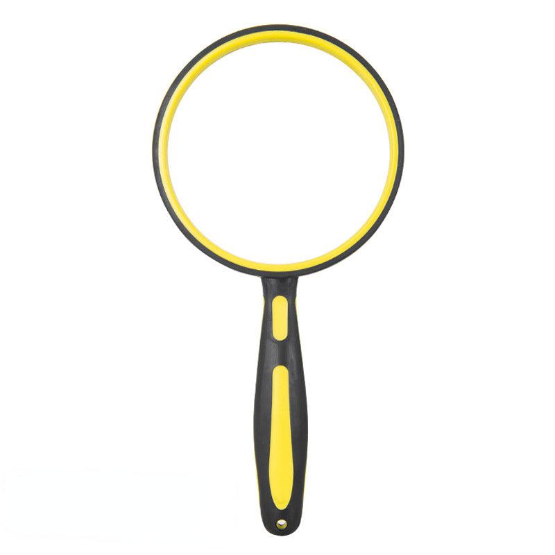 Two-Color Rubber Handle Magnifying Glass HD Elderly Reading Identification