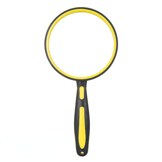 Two-Color Rubber Handle Magnifying Glass HD Elderly Reading Identification