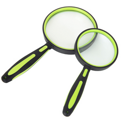 Two-Color Rubber Handle Magnifying Glass HD Elderly Reading Identification