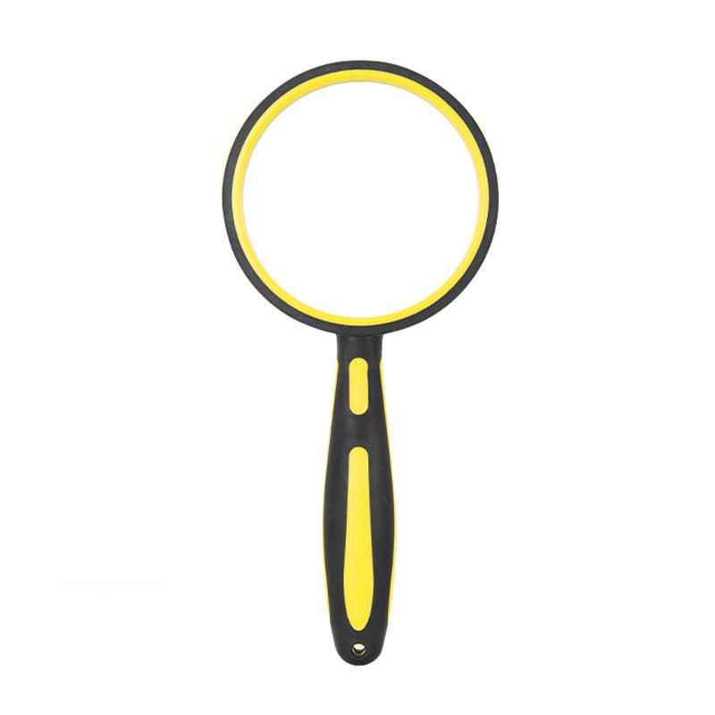 Two-Color Rubber Handle Magnifying Glass HD Elderly Reading Identification