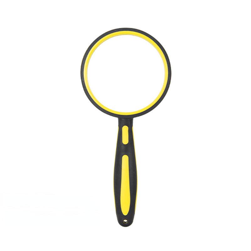 Two-Color Rubber Handle Magnifying Glass HD Elderly Reading Identification
