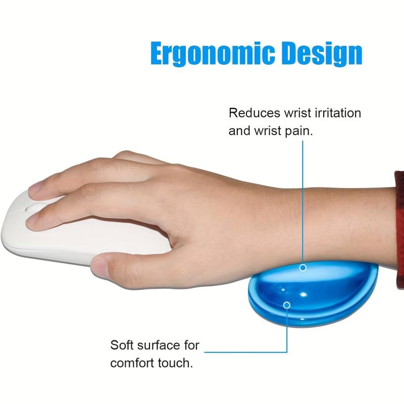 2pcs Silicone Gel Wrist Rest Cushion Heart Shaped Ergonomic Mouse Pad