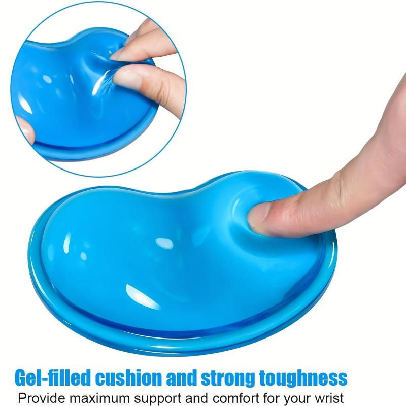 2pcs Silicone Gel Wrist Rest Cushion Heart Shaped Ergonomic Mouse Pad
