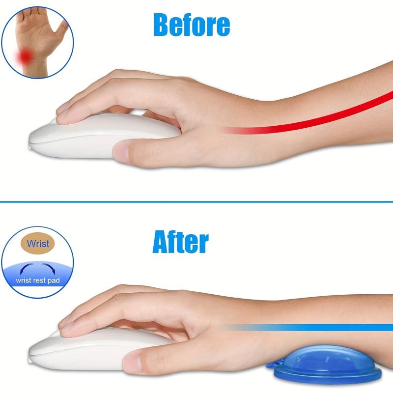 2pcs Silicone Gel Wrist Rest Cushion Heart Shaped Ergonomic Mouse Pad
