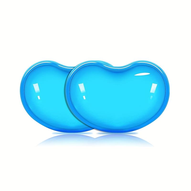 2pcs Silicone Gel Wrist Rest Cushion Heart Shaped Ergonomic Mouse Pad