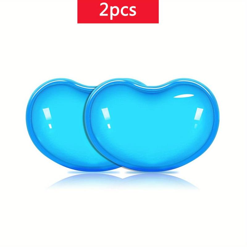 2pcs Silicone Gel Wrist Rest Cushion Heart Shaped Ergonomic Mouse Pad