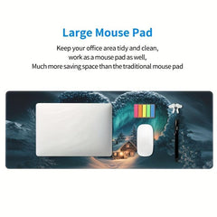 Northern Lights Love Extended Mouse Pad Non-Slip Base