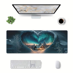 Northern Lights Love Extended Mouse Pad Non-Slip Base