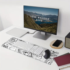 Large Mouse Pad Desk Pad Extended Non Slip Rubber Base Stitched Edges