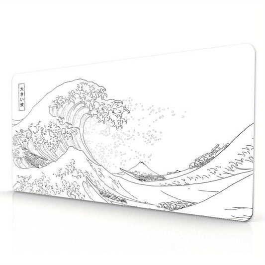 Japanese Sea Wave Painting Mouse Pad, Large Gaming Mat