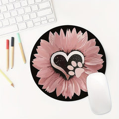 Love Flowers Gaming Mouse Pad | Non-slip Round Mousepad for Office, Computers