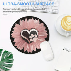 Love Flowers Gaming Mouse Pad | Non-slip Round Mousepad for Office, Computers
