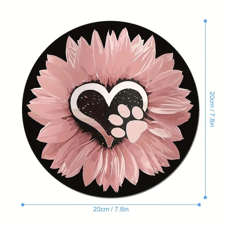 Love Flowers Gaming Mouse Pad | Non-slip Round Mousepad for Office, Computers