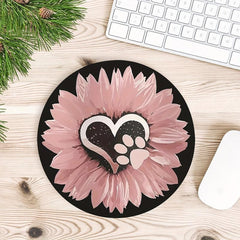 Love Flowers Gaming Mouse Pad | Non-slip Round Mousepad for Office, Computers