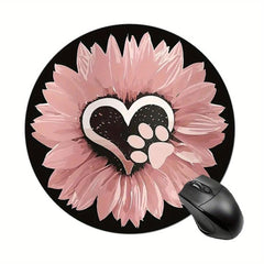 Love Flowers Gaming Mouse Pad | Non-slip Round Mousepad for Office, Computers