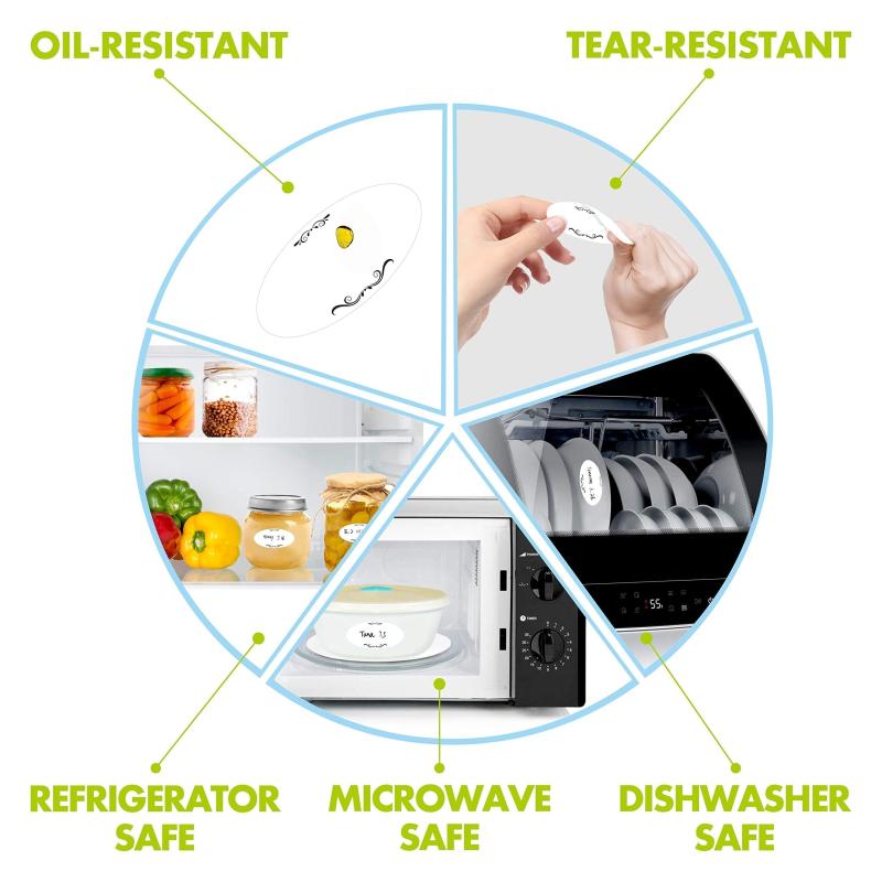 Removable Freezer Pantry Canning Labels Set Water Resistant